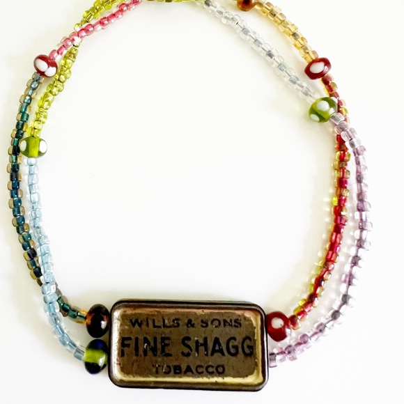 Beaded Vintage Wills & Sons Fine Shagg Tobaco Domino Handmade Necklace - Picture 2 of 4